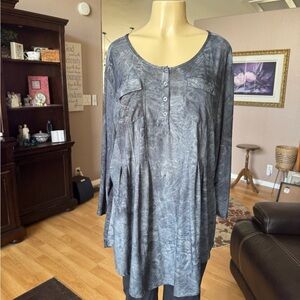 Sienna Grace shades of gray 3/4 sleeves blouse-size XXL